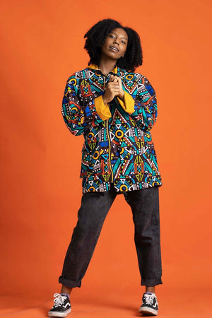 Be Rave African Print Oversize Jacket