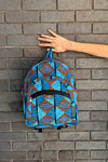 Bosomtwe Blue African Print Backpack