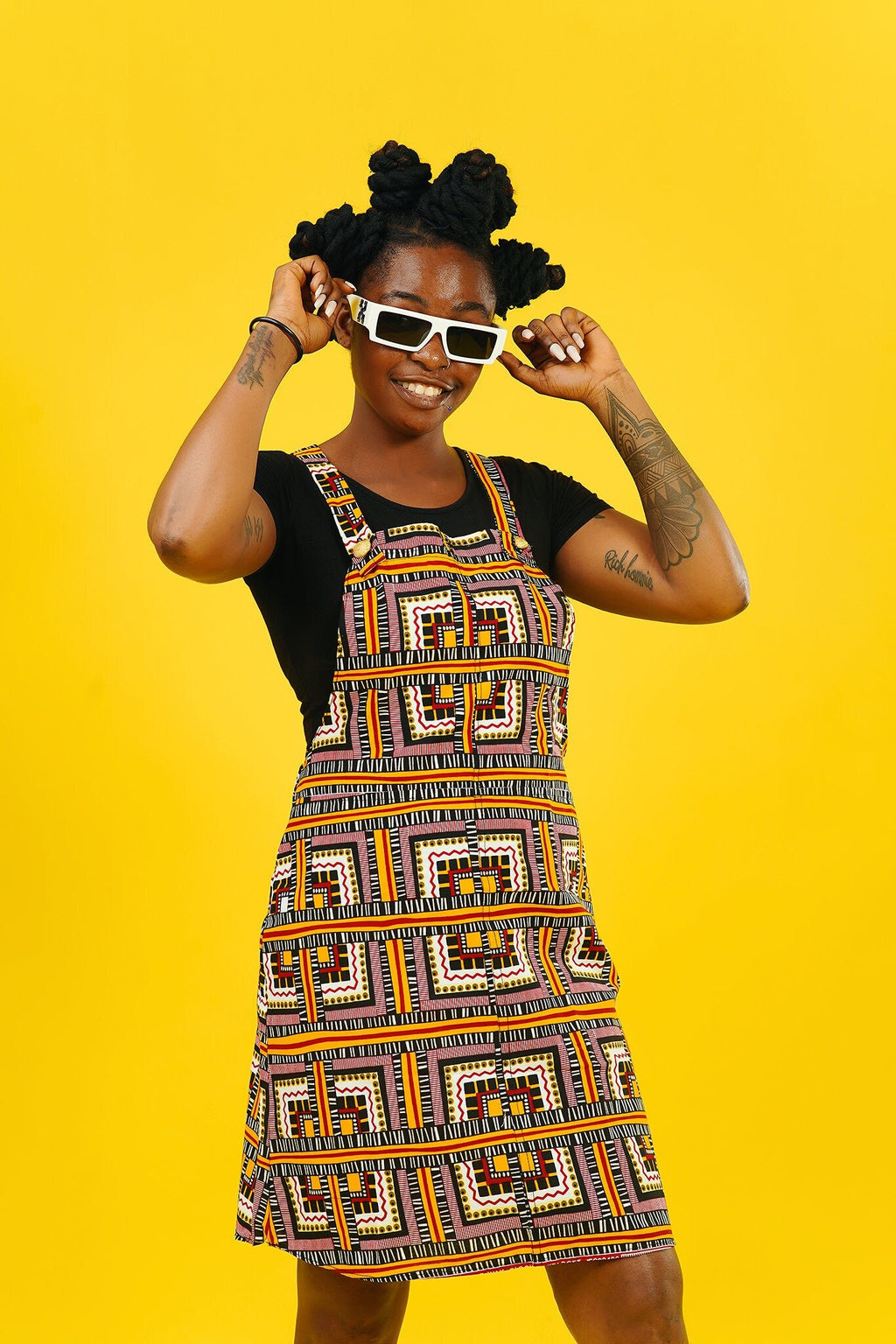 Busua Babe African Print Mini Pinafore Dress