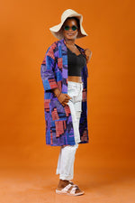 Purple Ankara Kimono, African Print Kimono, Colorful Jacket, Hippie Clothing, Pattern Kimono, Kimono Women, Tribal Cloak, Kimono Robe