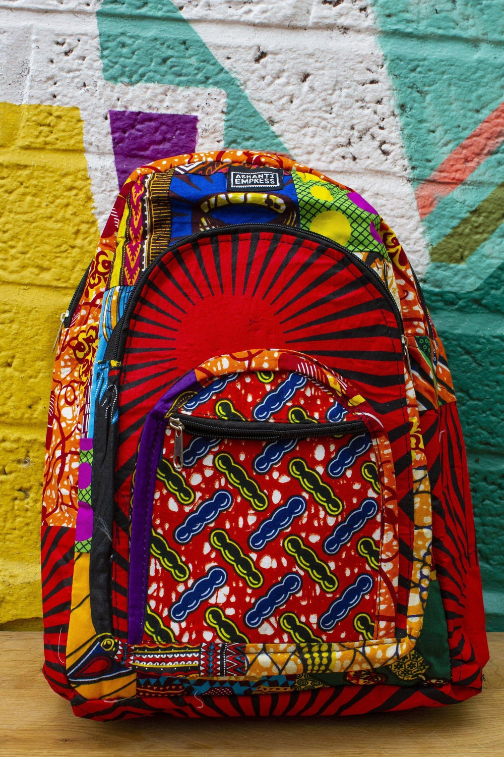 Colour Me Crazy Patchwork African Print Backpack