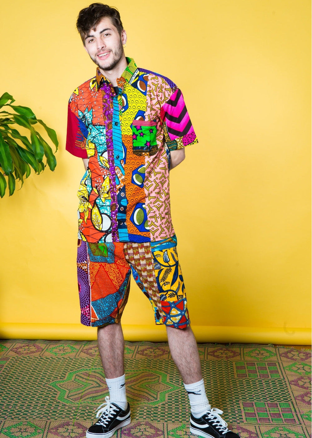 Colour Me Crazy Patchwork African Print Board Shorts