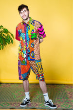 Colour Me Crazy Patchwork African Print Board Shorts