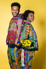 Colour Me Crazy Patchwork African Print Hooded Jacket
