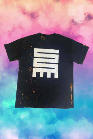 Black and bleach tie dye t shirt