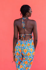 Fante Fun African Print Backless Jumpsuit