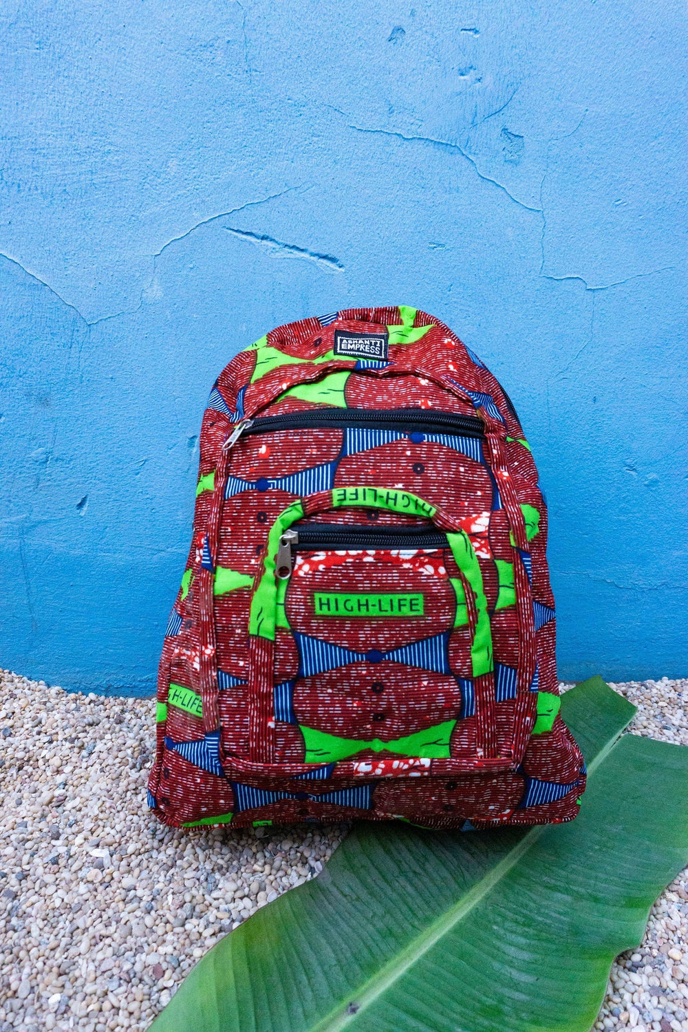 Highlife Red African Print Backpack