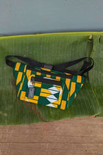 Yellow and green kente bumbag