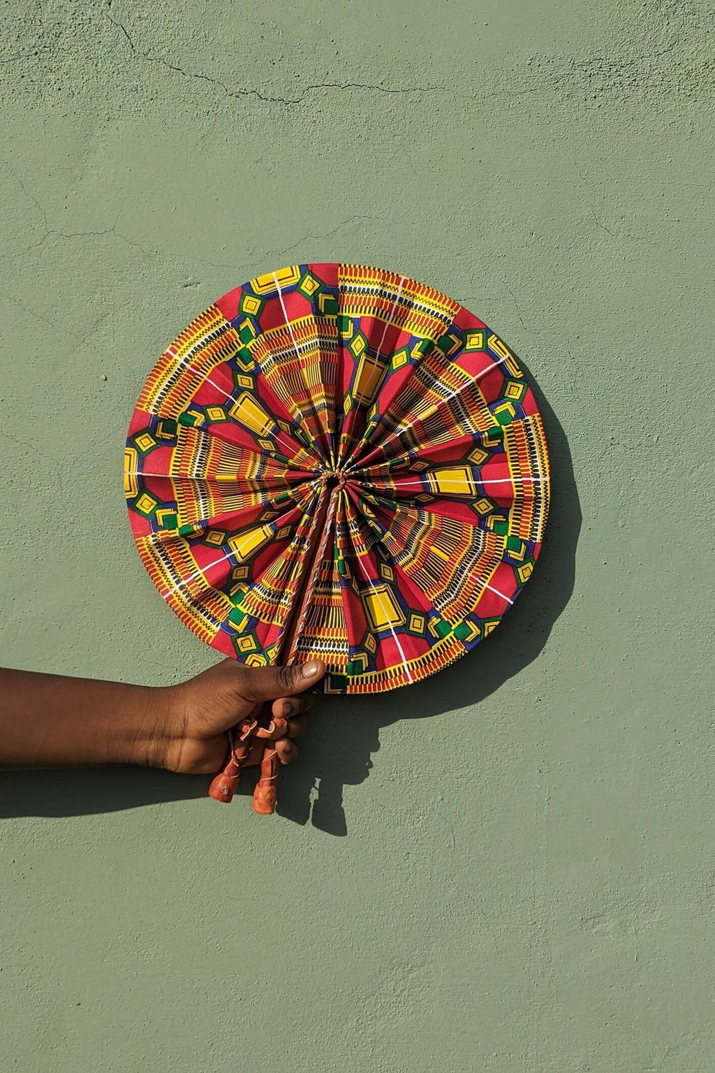 Kente African Print Folding Fan