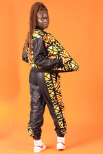 Leopard African Print Black Tracksuit Trousers