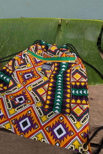 Aztec print drawstring bag