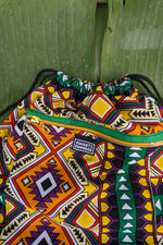 Aztec print drawstring bag