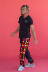 Picasso Black African Print Tracksuit Trousers