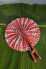 African Print Pink Fan, Decorative Fan, Hand Fan, Wall Decor, African Accessories, Homewares, Menapause, Collapsible, Concertina Fan