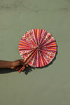 African Print Pink Fan, Decorative Fan, Hand Fan, Wall Decor, African Accessories, Homewares, Menapause, Collapsible, Concertina Fan