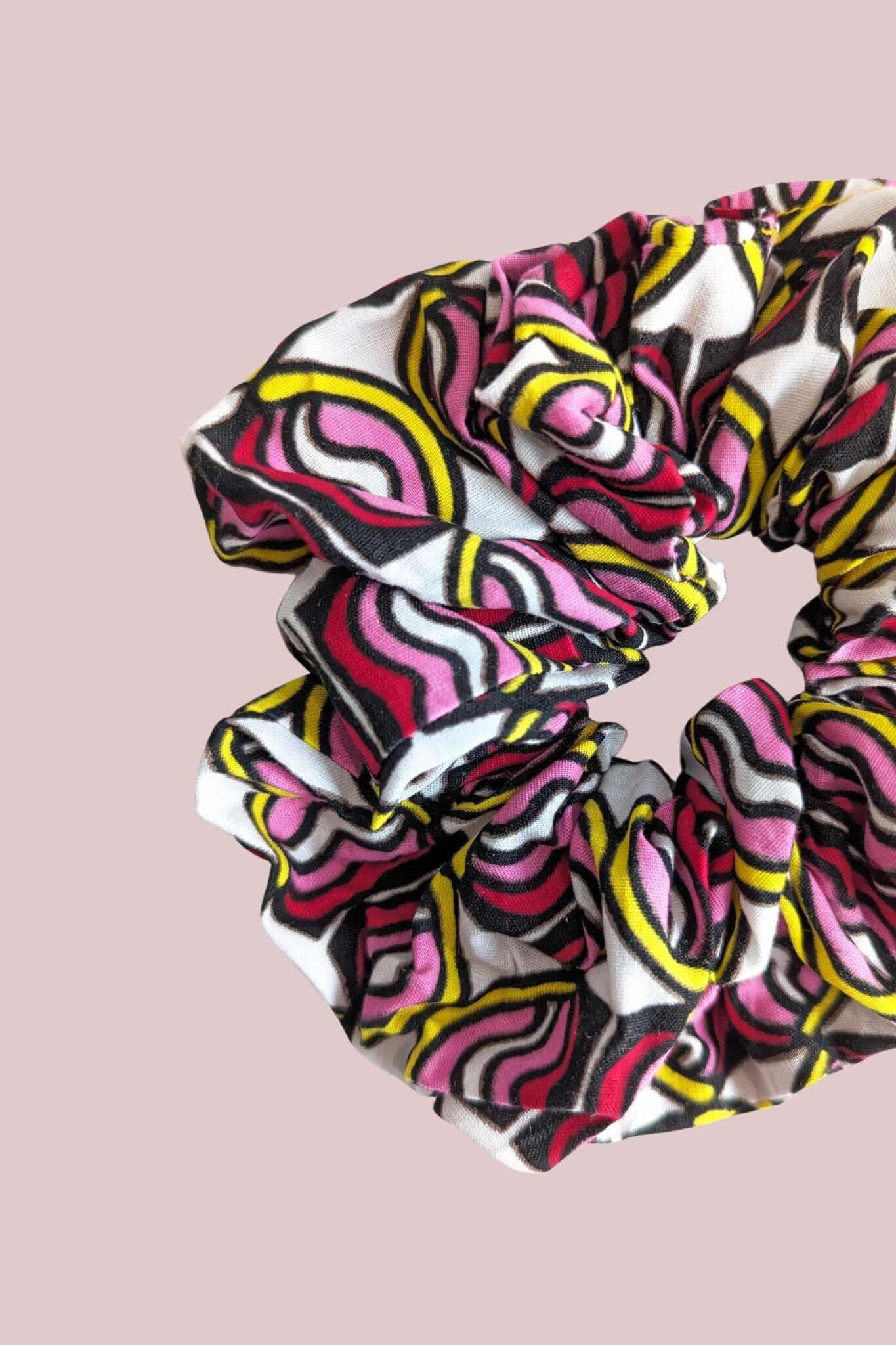 Pink Shelly African Print Hair Scrunchie
