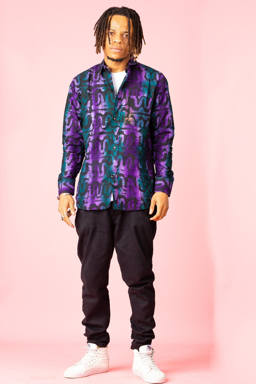 Purple Batik Long Sleeve Shirt