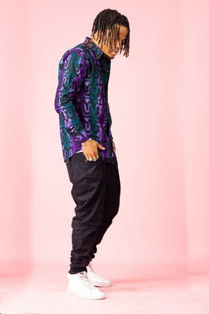 Purple Batik Long Sleeve Shirt