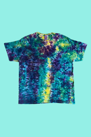 Blue Tie Dye Cotton T-Shirt, Hippie Clothing, Mens Festival Outfit, Colourful T Shirt, Psychedelic Shirt, Unisex Plus Size, Rave Accessories