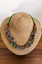 Rainbow Twist African Bead Necklace