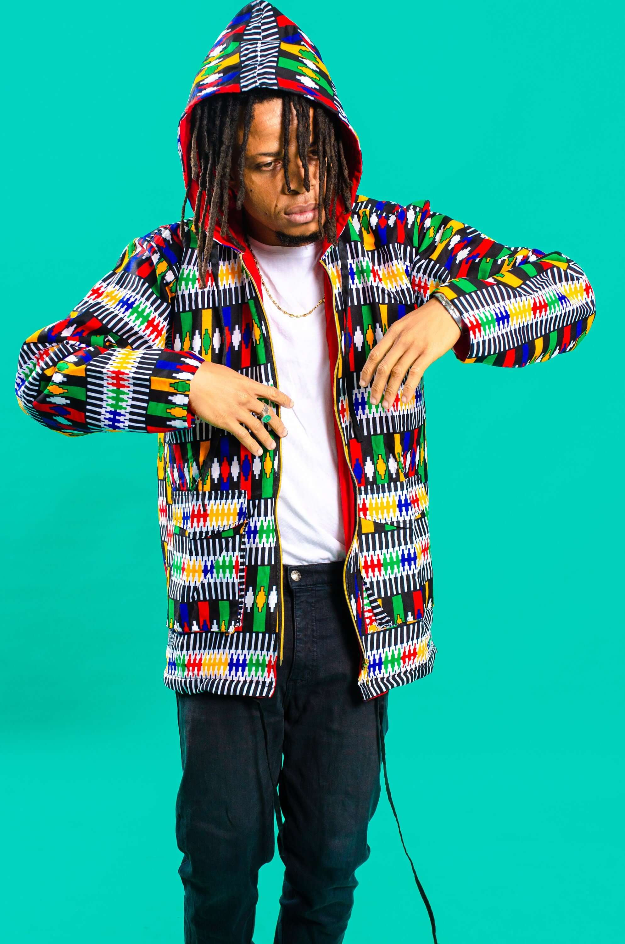 Unisex rainbow hooded jacket