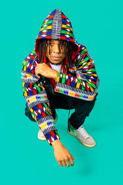 Unisex rainbow hooded jacket