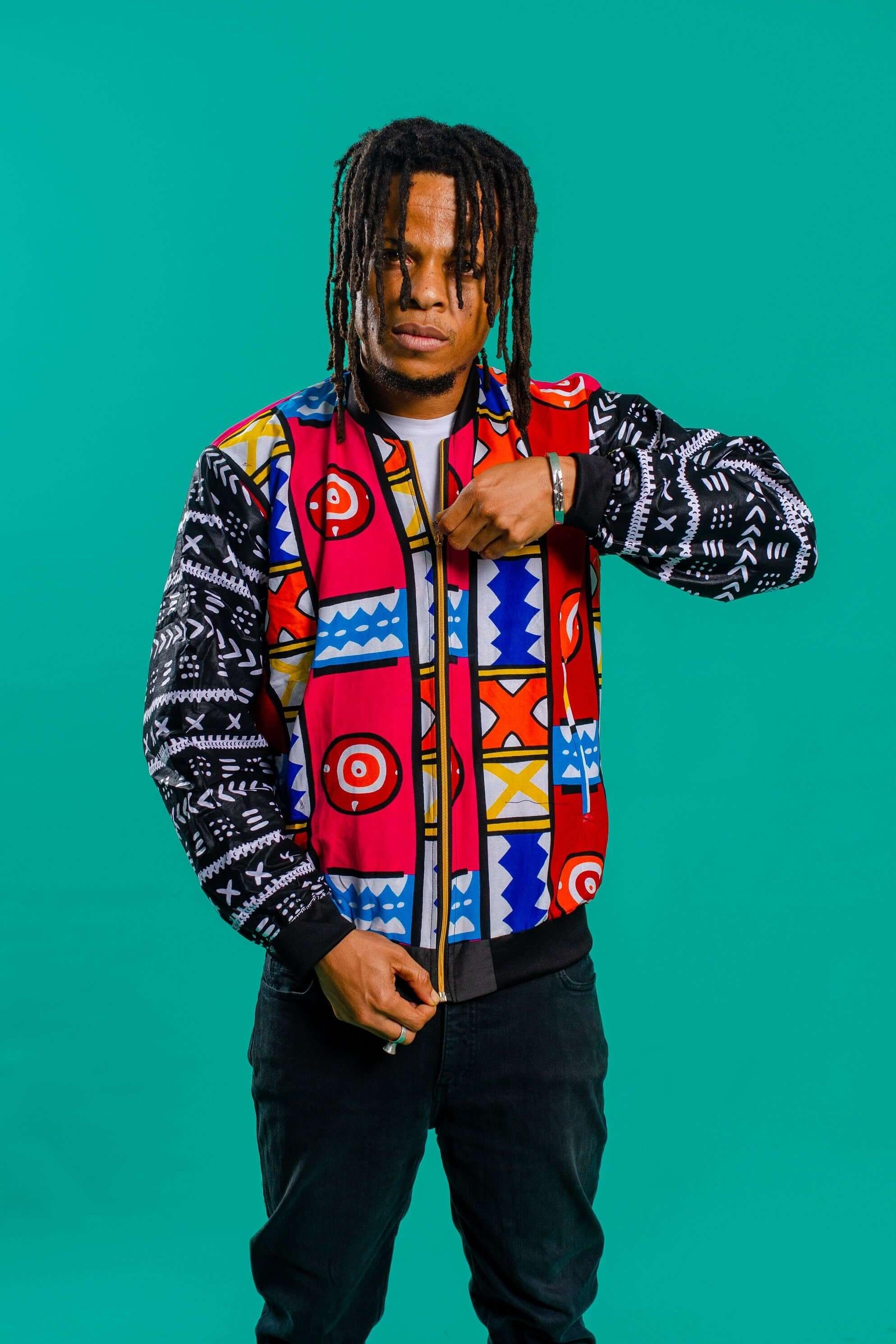 Colourful Unisex Bomber Jacket, African Print Festival Outfit, Hippie Clothing, Tribal, Handmade, 80s Rave, Y2K Streetwear