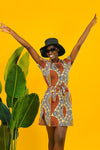 African Shirt Dress, African Print Dress, Colourful Summer Dress, Mid-Length Dress, Trippy Dress, Ankara Dress, Shirt Dress, Button Dress