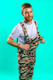 African print festival dungarees