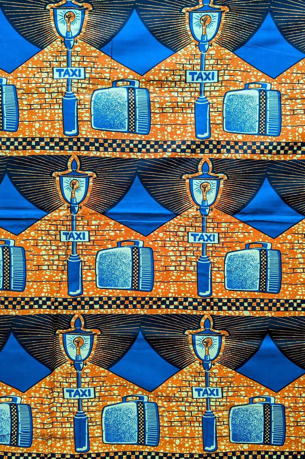 VLISCO Taxi Novelty Fabric, African Fabric By The Yard, Colourful Fabric, African Wax Print, Dutch Wax, 100% Cotton, Ankara Wall Art, Quilt