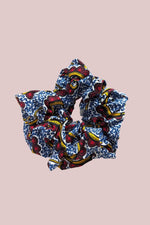 Volta African Print Blue Hair Scrunchie