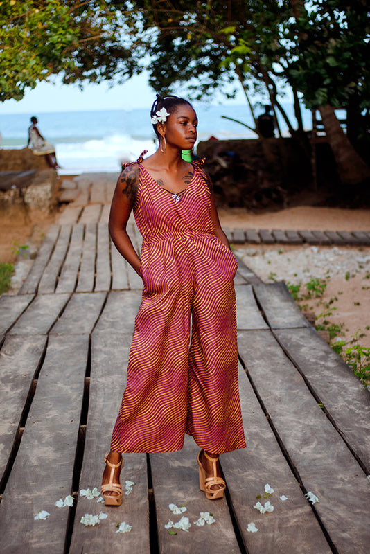 Wild Waves Maxi African print dress