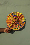 Yellow Sunshine African Print Folding Fan
