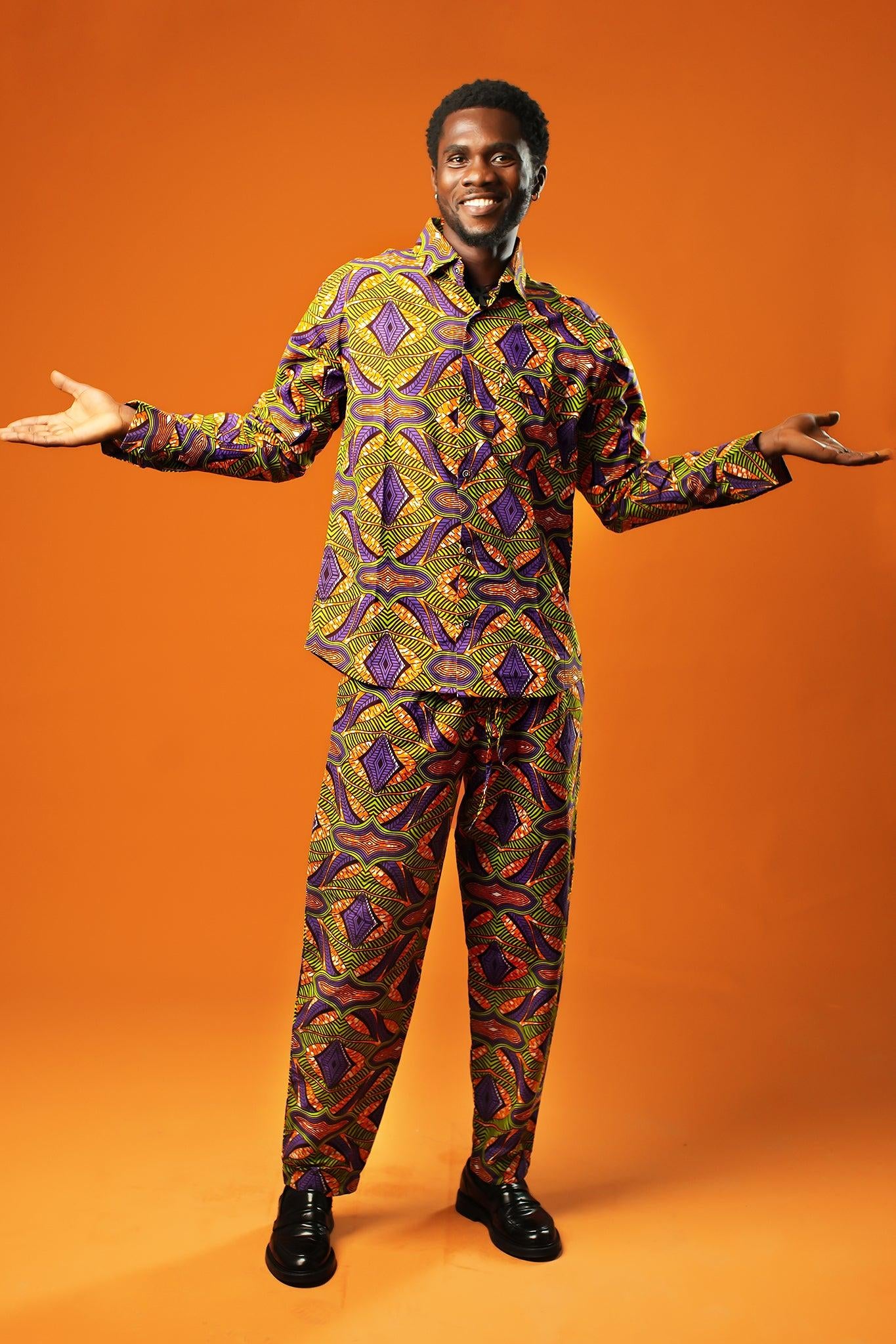 Aboboya Psychedelic African Trousers-Ashanti Empress