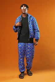Drawstring Trousers, Blue African Joggers, Unisex 80s Clothing, Rave Hareem Pants, Festival Set, Baggy Track Pants, Hippie, Ashanti Empress