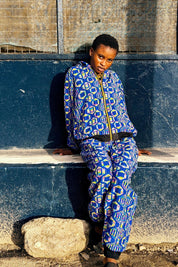 Drawstring Trousers, Blue African Joggers, Unisex 80s Clothing, Rave Hareem Pants, Festival Set, Baggy Track Pants, Hippie, Ashanti Empress