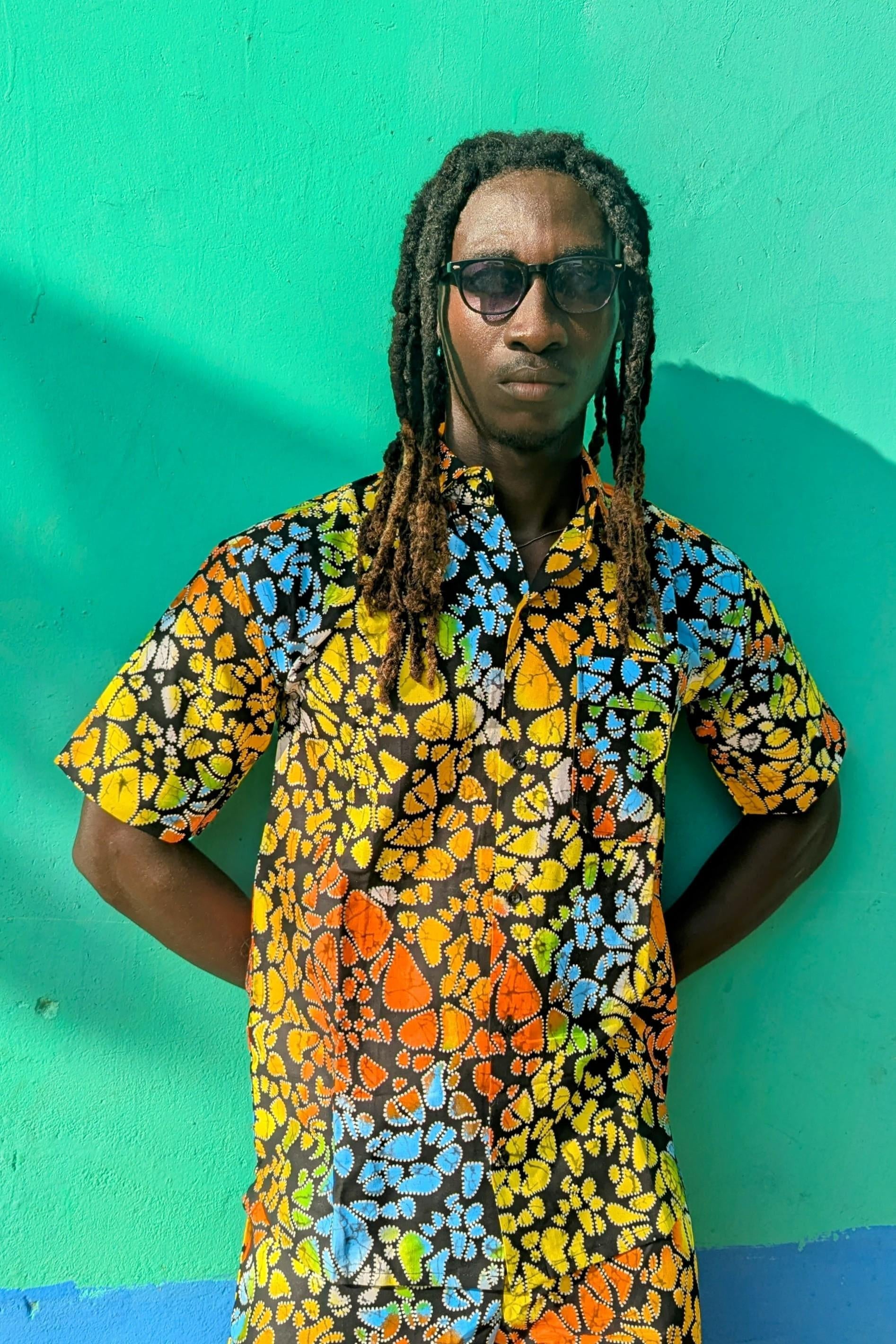 African Mens Short Sleeve Shirt, Festival Outfit Men, Rave Wear, Batik Cotton Top, Tropical Co-ord Set, Kawaii Party Clothing, Ankara