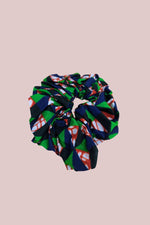 Green African Print Scrunchie, Ankara Hair Accessories, Recycled, Colourful Hair band, Pattern Hair Tie, Eco Gift for Her