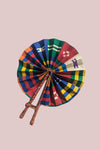 Rainbow Hand Fan, African Print Folding Fan, Vibrant Wall Decor, African Accessories, Colourful Homewares, African Gift Ideas