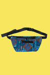 Blue African Print Festival Bumbag, Handmade Fanny Pack, Colourful Cotton Waist Bag, Ethical Gift, Afrocentric Gift Ideas