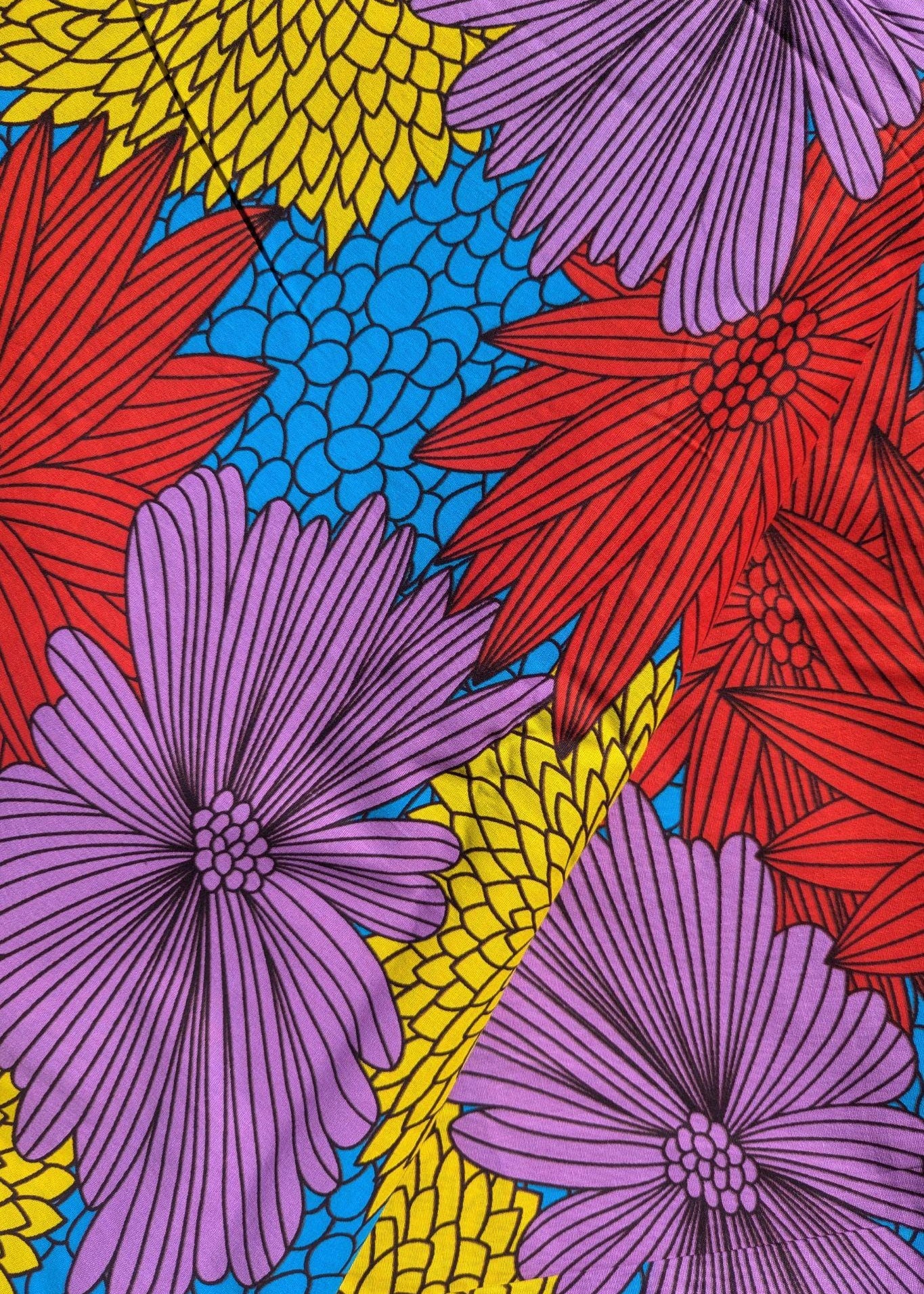 Flower Floral Fabric, African Fabric By The Yard, Colourful Fabric, African Wax Print, Dutch Wax, 100% Cotton, Ankara Wall Art, Crafting