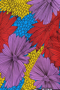 Flower Floral Fabric, African Fabric By The Yard, Colourful Fabric, African Wax Print, Dutch Wax, 100% Cotton, Ankara Wall Art, Crafting