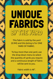 This fabric is sold by the yard (0.9M) and this listing is for ONE YARD OF FABRIC. To buy more than one yard, please use the drop-down menu to select the quantity of yards you require and a continuous length of fabric will be sent to you.