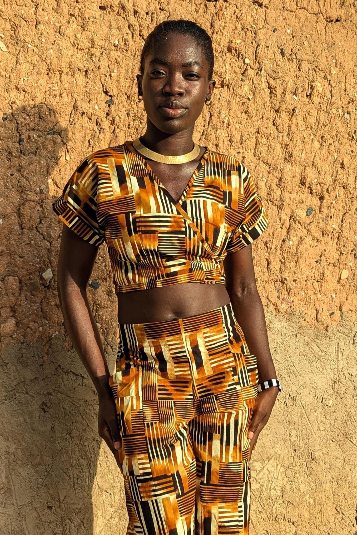 Brown Palazzo Pants, Womens Wide Leg Trousers, Boho Cropped Culottes, Festival Outfit, Ankara Flared Trousers, Harem Pants. Ashanti Empress